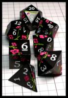 Dice : Dice - Metal Dice - DNDND Flower Black - Amy Gift Dec 2023